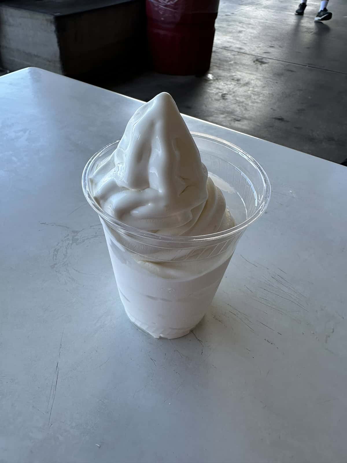 Image of a cup of vanilla ice cream from the Costco food court.