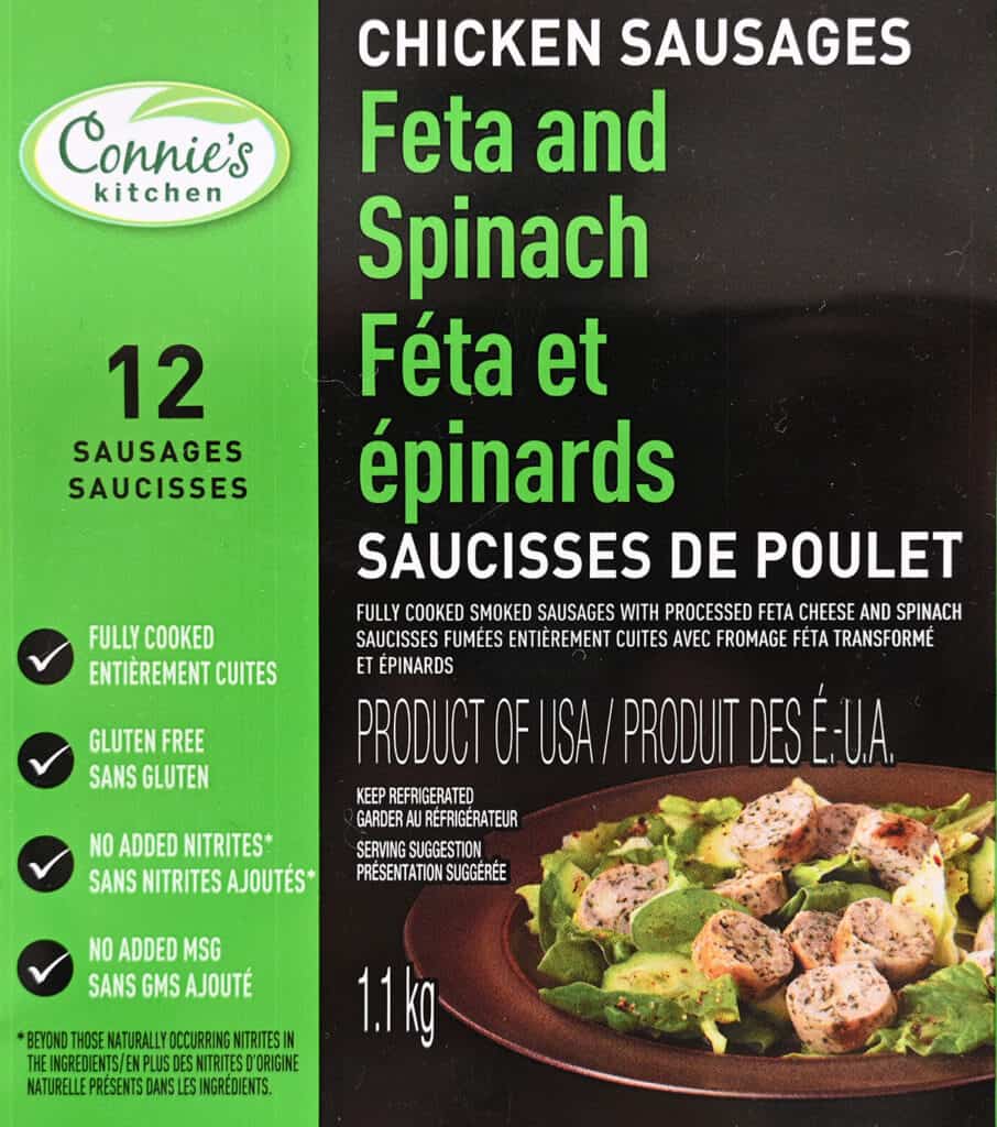 Costco Connie's Kitchen Feta and Spinach Chicken Sausages Review