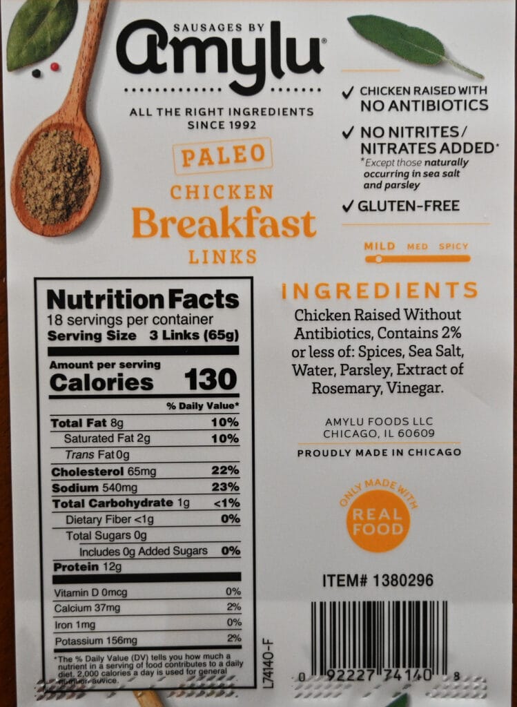 Costco Amylu Paleo Chicken Sausages Review Costcuisine