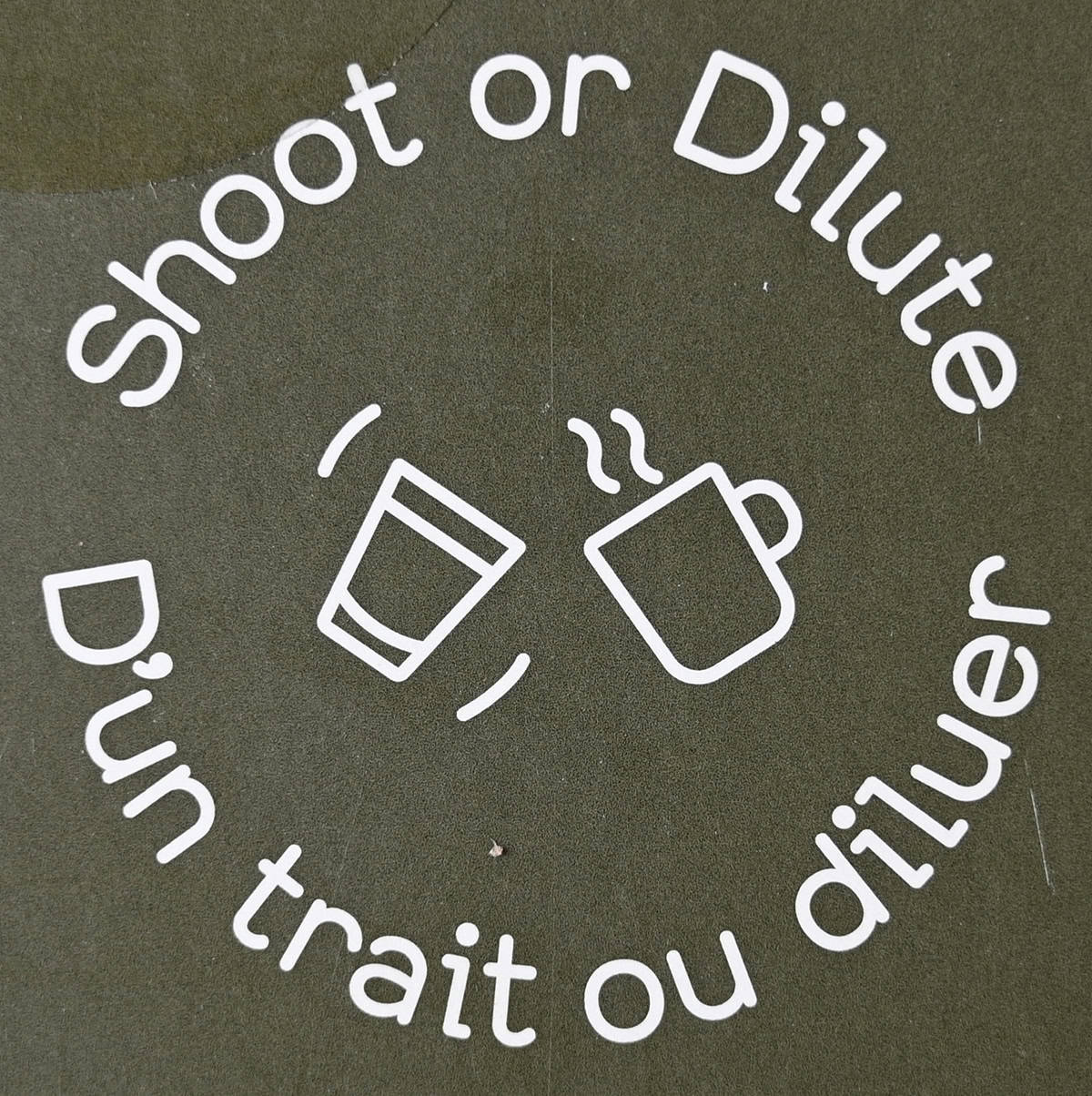 Image of the side of the box saying you can shoot or dilute the ginger defence.