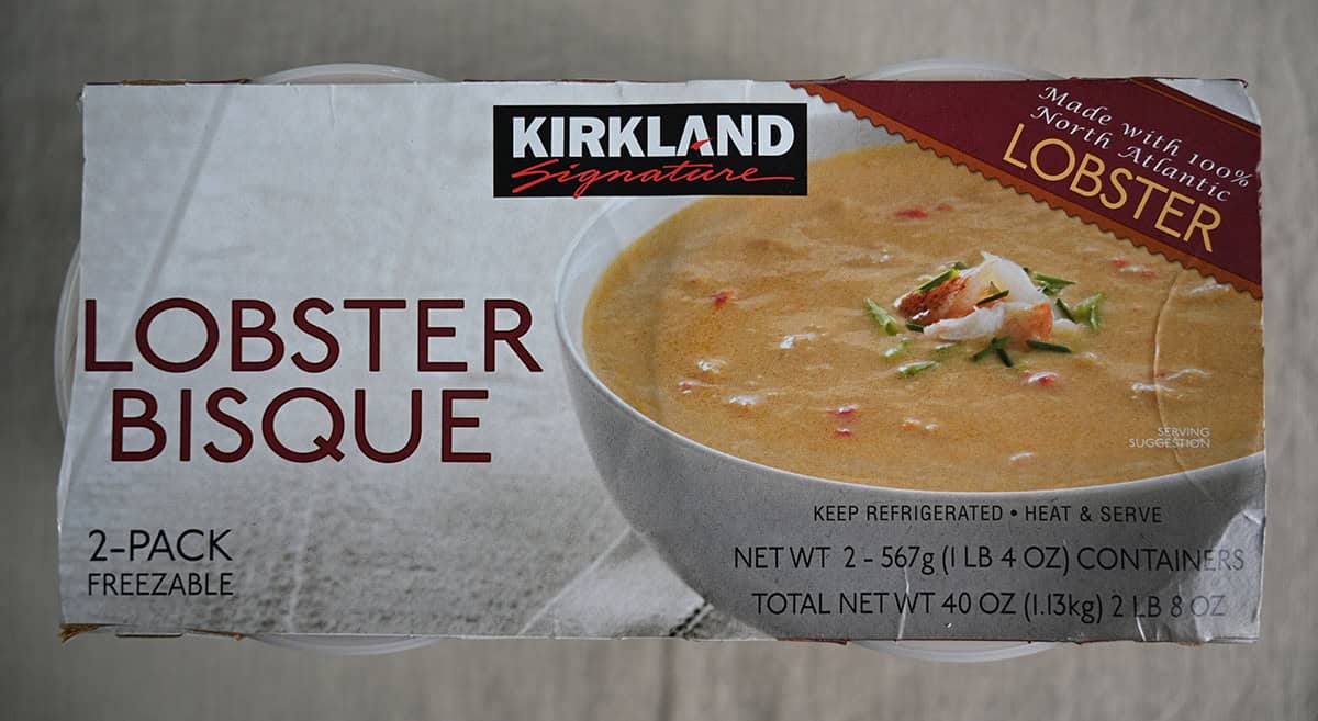 Top down image of the two pack of bisque unopened sitting on a table.