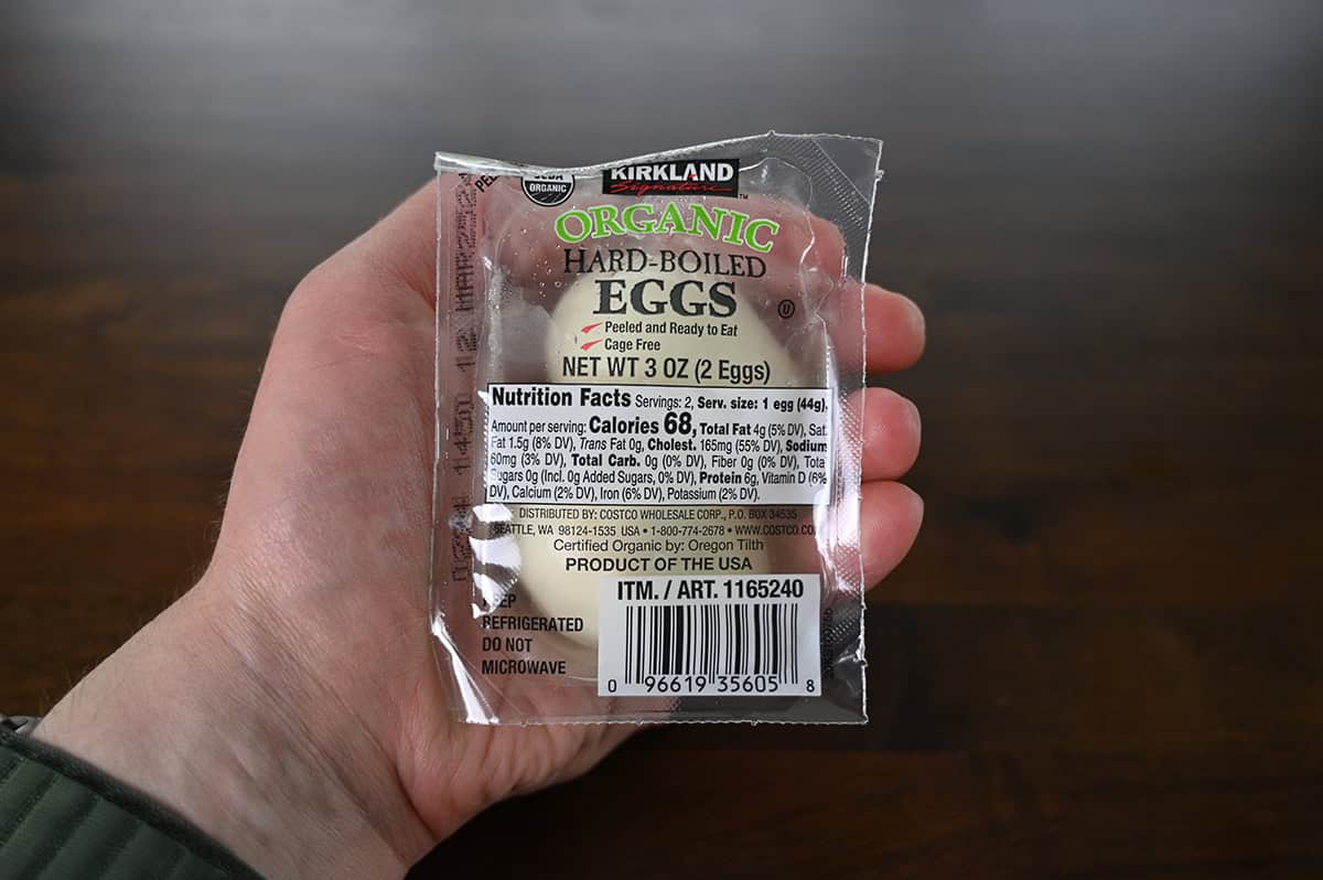 Image of the ingredients for the eggs from the back of the package.