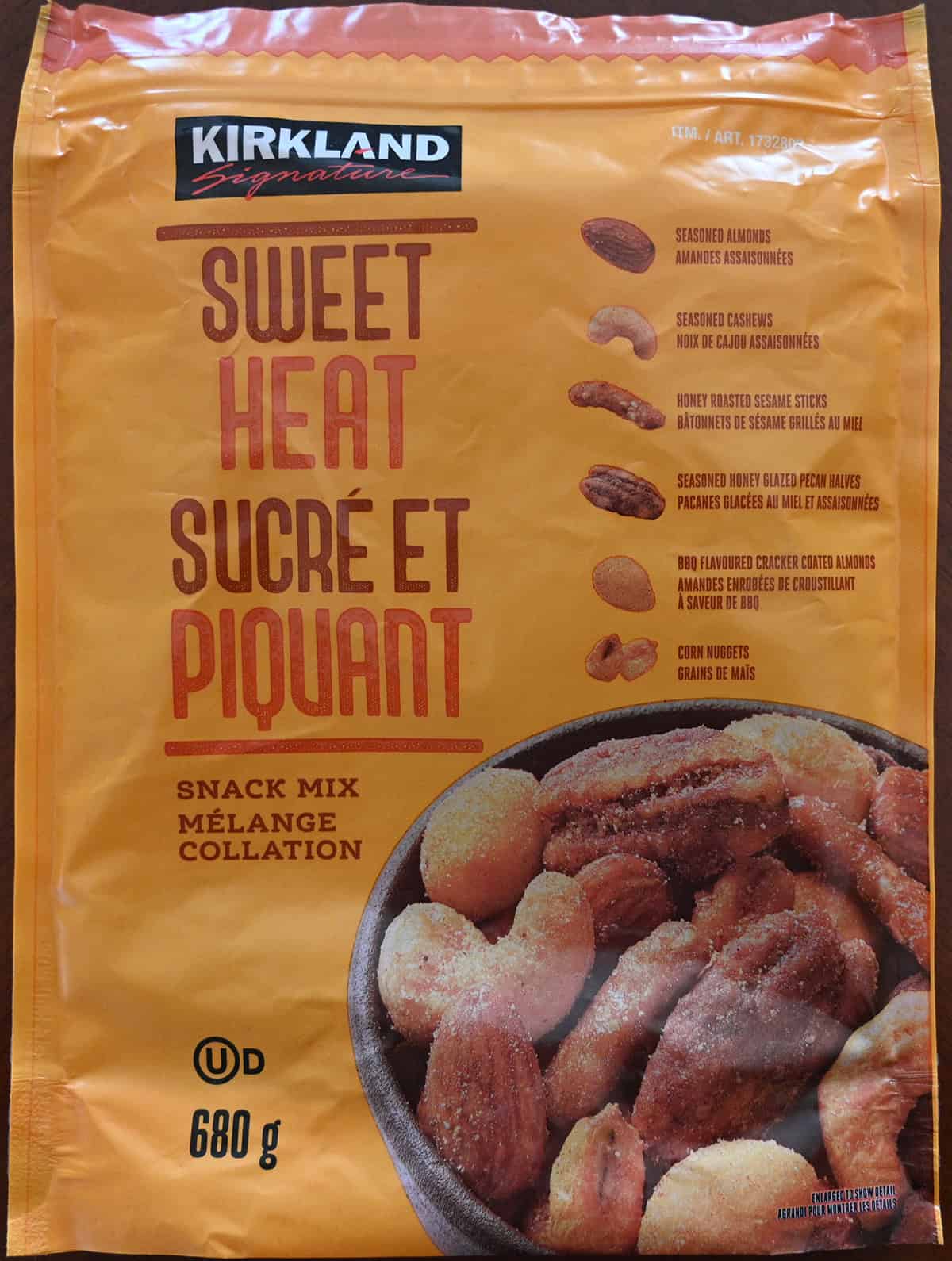 Closeup image of the front of the bag of mix showing the size of the bag and what comes in the mix.