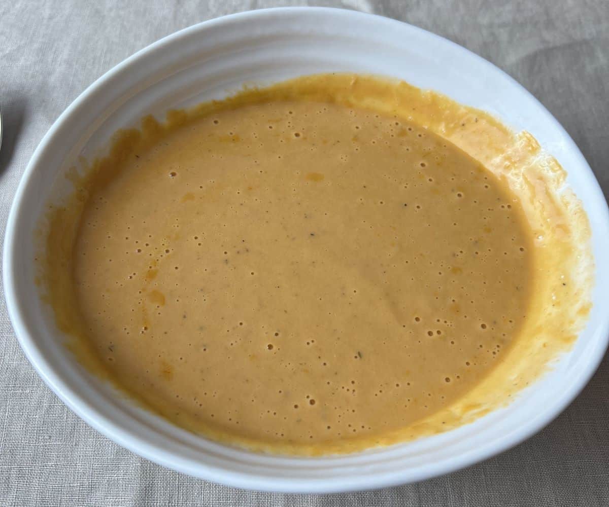 Image of a bowl of lobster bisque.