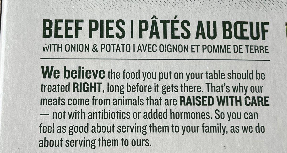 Image of the company description for Greenfield Natural Meat Co. from the back of the box.